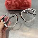 Maxxi Armacao Oculos Grau Leitura Preta Strass Fashion 01
