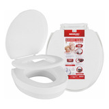 Mebuki Elevado Almofadado 13,5 Oval Branco Liso Assento Sanitário