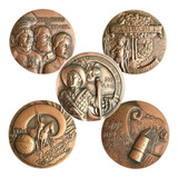 Medalha Brasil 500 Anos Descobrimento Estojo Com 5 Unidades