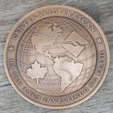 Medalha Em Bronze Comemorativa Centenário Brascan Brasil