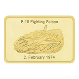 Medalha F-16 Fighting Falcon Banhada Ouro