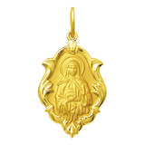 Medalha Santa Edwiges Em Ouro 750 Luxo Clássico Mini K050