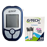 Medidor De Glicose E Tiras Reagentes 50 Undidades Gtech Vita Cor Preto