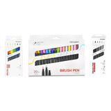 Mega Kit Coleção Completa 32 Caneta Brush Pen Newpen Pincel
