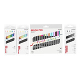 Mega Kit Coleção Completa 34 Caneta Pincel Brush Pen Newpen
