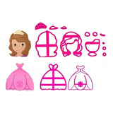 Mega Kit De Cortadores Modulados-princesa Sofia + Vestido