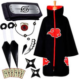 Mega Kit Itachi C/ Manto Akatsuki + 11 Itens Cosplay Geek