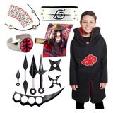 Mega Kit Naruto C/ Manto Akatsuki + 20 Itens Cosplay Geek