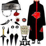 Mega Kit Itachi C/ Manto Akatsuki + 20 Itens Cosplay Geek