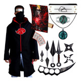 Mega Kit Naruto C/ Manto Akatsuki + 20 Itens Cosplay Geek