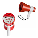 Megafone Profissional Com Gravador De Voz Sirene Musical Usb