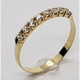 Meia Aliança Feminina Aparador Compromisso Ouro 18k 750 12x