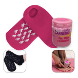 Meia Antiderrapante + Creme Gel Hidratante Tratamento Spa Pé