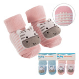 Meia Antiderrapante Sapatinho Pantufa Bebê Com Chocalho Buba