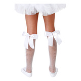Meia Arrastão 3/4 Infantil Bebê Blogueirinha - Com Laço Kit