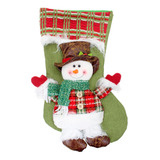 Meia Bota De Natal Boneco Neve Pelúcia 45x29cm Decoração