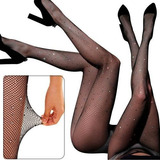 Meia Calça Arrastão Com Strass Brilho Moda Festas
