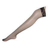 Meia Calca Arrastao Preta Sexy Altura Coxa Renda Tipo Rede