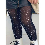 Meia Calça Infantil Com Strass Brilho 1 Á 10 Anos