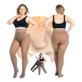 Meia Calça Plus Size Térmica Forrada Pelúcida Translúcida