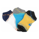 Meia Coloridas Asics 3 Pares Cano Curto Esportiva 29 Ao 32