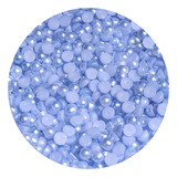 Meia Pérola Abs 1000 Unidades 8mm Cor: Azul Bebê Sem Furo 