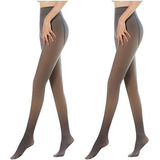 Meia-calça Feminina De Lã Térmica Translúcida Falsa 2pcs