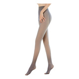 Meia-calça Térmica De Lã Translúcida Falsa De 2 Peças - 320g
