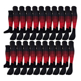 Meião Degrade Preto X Vermelho Conjunto Com 20 Pares