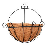 Meio Vaso 25cm Parede De Ferro Com Fibra Coco Meia Lua