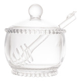 Meleira Cristal De Chumbo C/colher Pearl Transp. 10x8x7cm