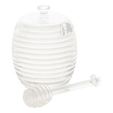 Meleira De Cristal Porta Mel C/pegador E Tampa Colmeia 210ml