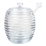 Meleira Porta Mel Com Pegador E Tampa Colmeia Cristal 210ml