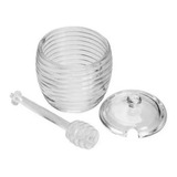 Meleira Pote Porta Mel De Cristal Vidro Dosador 210ml