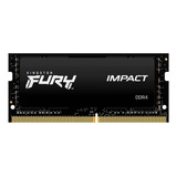 Memória Ram Para Notebook Ddr4 32gb 3200mhz Cl20 (1x32gb) Kingston Fury Impact Kf432s20ib/32 Gamer Sodimm Preto