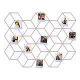 Memory Board Cubo 3d Colméia Fotos Rosê 68x52cm