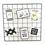Memory Board Grid Painel Porta Retrato Parede V. Cores 40x40 Cor Preta