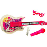 Menina Guitarra Musical Com Microfone E Óculos Rock Star