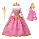 Meninas Bela Adormecida Vestido Princesa Aurora,