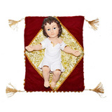 Menino Jesus Grande Com Manjedoura Almofada 37x27 Presépio
