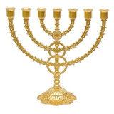 Menorah Candelabro Judaico Grande Plástico 26cm