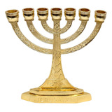 Menorah Candelabro Judaico Jerusalém Grande Dourado