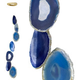 Mensageiro Sino Dos Ventos Móbile Ágata Azul 7 Pedras
