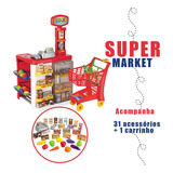 Mercadinho Supermercado Infantil Carrinho Caixa Registradora