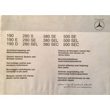 Mercedes Benz Manual Proprietário 190e 280sel 380sec 500sec