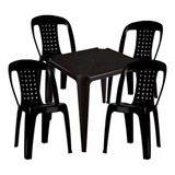 Mesa +4 Cadeiras Bistro Plástico Resistente Gourmet Arqplast