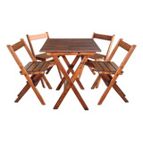 Mesa 60x60 C/4 Cadeiras Dobraveis Jogo Conjunto De Bares 