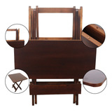 Mesa 70x70 Dobrável Madeira Maciça Bar Restaurante - Mel