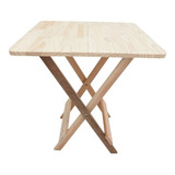 Mesa 70x70 Dobrável Madeira Natural Maciça Bar Restaurante