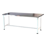 Mesa Aço Inox 1800x600 Com Prateleira Em Pintura Epox
